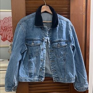 Denim Jacket with velvet Collar